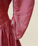 Vintage 90s Bridesmaid Prom Sweetheart Rockabilly Swing Long Raw Silk UK 8/10 - VintageFairy