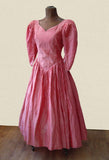 Vintage 90s Bridesmaid Prom Sweetheart Rockabilly Swing Long Raw Silk UK 8/10 - VintageFairy