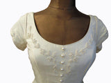 Vintage 90s Silk Wedding Dress Classy Belle Elegant Beading Train UK 8/10 - VintageFairy