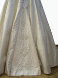 Vintage 90s Silk Wedding Dress Classy Belle Elegant Beading Train UK 8/10 - VintageFairy