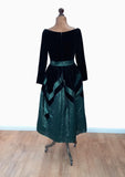 Vintage Dress 80s Evening Cocktail Prom Party Velvet Metallic Quality Midi UK 10 - Vintage Attic