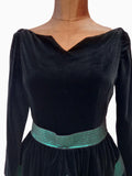 Vintage Dress 80s Evening Cocktail Prom Party Velvet Metallic Quality Midi UK 10 - Vintage Attic