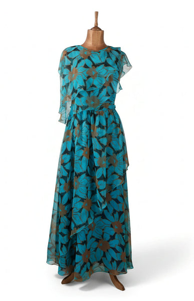Vintage 70s Maxi Dress _ Size 12 - VintageFairy