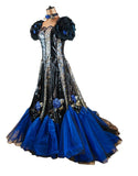 Feathers Metallic Ball Gown_ Size 10 - Vintage Boutique