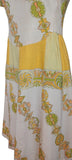 Genuine Vintage 50s 60s Dress Summer Yellow Handmade Silky Dropped Waist UK 12 - Vintage Boutique