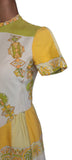 Genuine Vintage 50s 60s Dress Summer Yellow Handmade Silky Dropped Waist UK 12 - Vintage Boutique