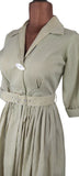 Genuine Vintage 50s Dress Cotton Knee Length Classy Elegant Cross over UK 8 - Vintage Boutique