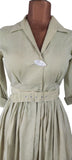 Genuine Vintage 50s Dress Cotton Knee Length Classy Elegant Cross over UK 8 - Vintage Boutique
