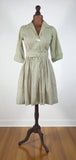 Genuine Vintage 50s Dress Cotton Knee Length Classy Elegant Cross over UK 8 - Vintage Boutique