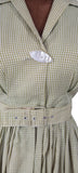 Genuine Vintage 50s Dress Cotton Knee Length Classy Elegant Cross over UK 8 - Vintage Boutique