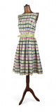 Genuine Vintage 50s Dress Cotton Summer Knee Length Classy Elegant Stripes UK 10 - Vintage Boutique