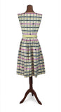 Genuine Vintage 50s Dress Cotton Summer Knee Length Classy Elegant Stripes UK 10 - Vintage Boutique