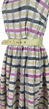 Genuine Vintage 50s Dress Cotton Summer Knee Length Classy Elegant Stripes UK 10 - Vintage Boutique
