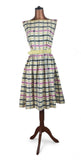 Genuine Vintage 50s Dress Cotton Summer Knee Length Classy Elegant Stripes UK 10 - Vintage Boutique