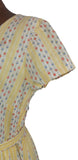 Genuine Vintage 50s Dress Cotton Summer Yellow Metallic zip Handmade UK 8 - Vintage Boutique