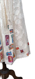 Genuine Vintage 50s Skirt Linen Summer Metallic zip Handmade Geometric UK 10 - Vintage Boutique