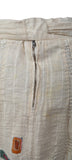 Genuine Vintage 50s Skirt Linen Summer Metallic zip Handmade Geometric UK 10 - Vintage Boutique