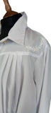 Italian Vintage 80s Shirt Blouse Elegant Classy Embroidery Pleats Silk - UK 20 - Vintage Boutique