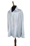 Italian Vintage 80s Shirt Blouse Elegant Classy Embroidery Pleats Silk - UK 20 - Vintage Boutique