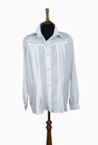 Italian Vintage 80s Shirt Blouse Elegant Classy Embroidery Pleats Silk - UK 20 - Vintage Boutique
