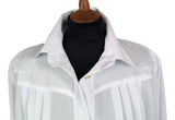Italian Vintage 80s Shirt Blouse Elegant Classy Embroidery Pleats Silk - UK 20 - Vintage Boutique