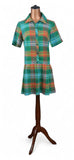 Vintage 60s Dress Semi - sheer Gauze Cotton Knee Length Stripes Handmade UK 10 - Vintage Boutique