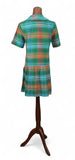 Vintage 60s Dress Semi - sheer Gauze Cotton Knee Length Stripes Handmade UK 10 - Vintage Boutique