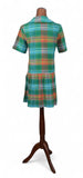 Vintage 60s Dress Semi - sheer Gauze Cotton Knee Length Stripes Handmade UK 10 - Vintage Boutique
