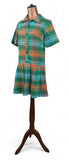 Vintage 60s Dress Semi - sheer Gauze Cotton Knee Length Stripes Handmade UK 10 - Vintage Boutique