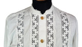 Vintage 70s 80s Shirt Blouse Elegant Classy Traditional Folk Lace Trims - UK 12 - Vintage Boutique