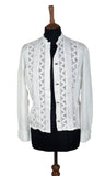 Vintage 70s 80s Shirt Blouse Elegant Classy Traditional Folk Lace Trims - UK 12 - Vintage Boutique