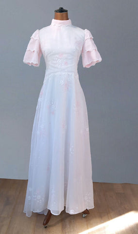 Vintage 70s Boho Wedding Dress _ Size 8
