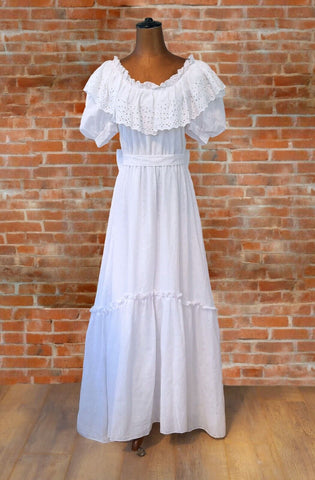 Vintage 70s Cottage Chic Dress _ Size 10