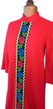 Vintage 70s Dress Long Maxi Hippie Boho Retro Traditional Folk Winter UK 14 - Vintage Boutique