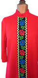Vintage 70s Dress Long Maxi Hippie Boho Retro Traditional Folk Winter UK 14 - Vintage Boutique