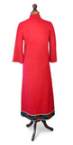 Vintage 70s Dress Long Maxi Hippie Boho Retro Traditional Folk Winter UK 14 - Vintage Boutique