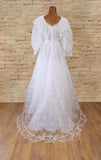 Vintage 70s Lace Wedding Dress _ Size 6 - Vintage Boutique