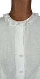 Vintage 70s Shirt Blouse Traditional Folk Dirndl Cottage Chic White Linen - UK 14 - Vintage Boutique