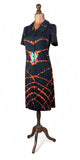 Vintage 70s Shirt Dress Mod Secretary Collared Boho Summer Midi Quirky UK 10 - Vintage Boutique