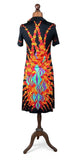 Vintage 70s Shirt Dress Mod Secretary Collared Boho Summer Midi Quirky UK 10 - Vintage Boutique