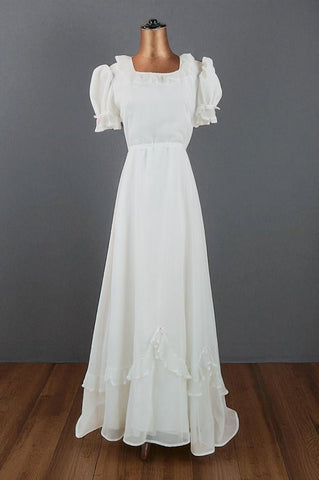 Vintage 70s Wedding Dress _ Size 8