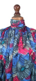 Vintage 80s Blouse Elegant Classy Elegant Floaty Satin Silky Floral UK 10/12 - Vintage Boutique
