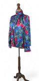 Vintage 80s Blouse Elegant Classy Elegant Floaty Satin Silky Floral UK 10/12 - Vintage Boutique