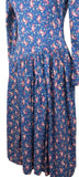 Vintage 80s Day Dress Casual Day Mod Secretary Floral Handmade Paisley UK 10/12 - Vintage Boutique