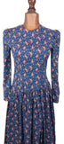 Vintage 80s Day Dress Casual Day Mod Secretary Floral Handmade Paisley UK 10/12 - Vintage Boutique