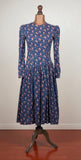 Vintage 80s Day Dress Casual Day Mod Secretary Floral Handmade Paisley UK 10/12 - Vintage Boutique