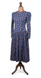 Vintage 80s Day Dress Casual Day Mod Secretary Floral Handmade Paisley UK 10/12 - Vintage Boutique