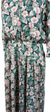 Vintage 80s Day Dress Casual Day Mod Traditional Folk Collar Floral Midi UK 16 - Vintage Boutique