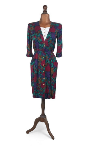 Vintage 80s Day Dress _ Size 10