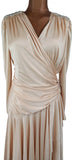 Vintage 80s Dress Elegant Classy Cocktail Jersey Drape Ruchings Sequins - UK 10 - Vintage Boutique